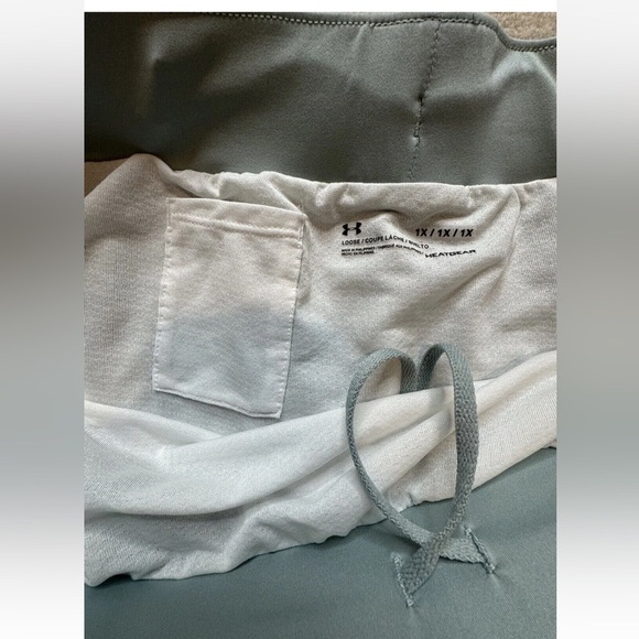 Under Armour Women’s Plus Size 1X Lined Athletic Gym Shorts Baby Blue Logo EUC - Picture 4 of 8